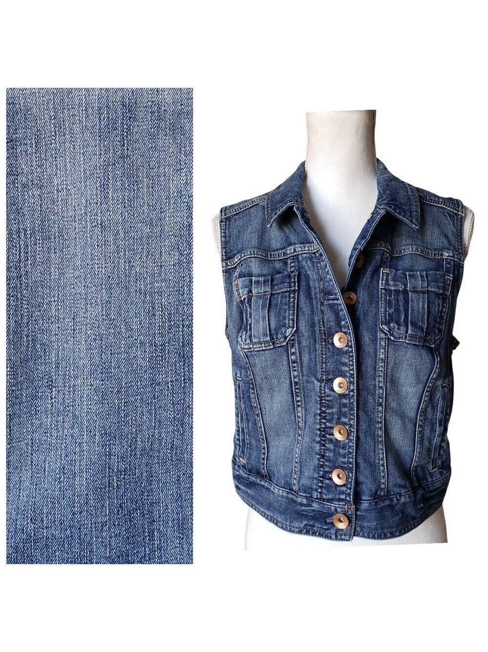 Express Women's Denim Vest Size L Blue